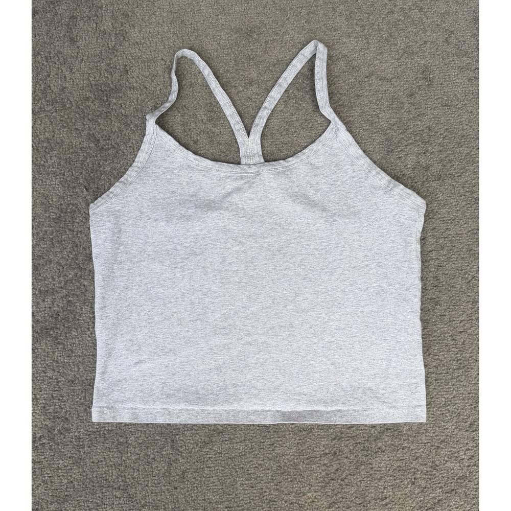 Tna Aritzia Grey Racerback Cropped Tank Top Size L 80977